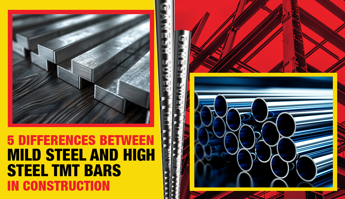 5 Differences Between Mild Steel And High Steel TMT Bars In Construction